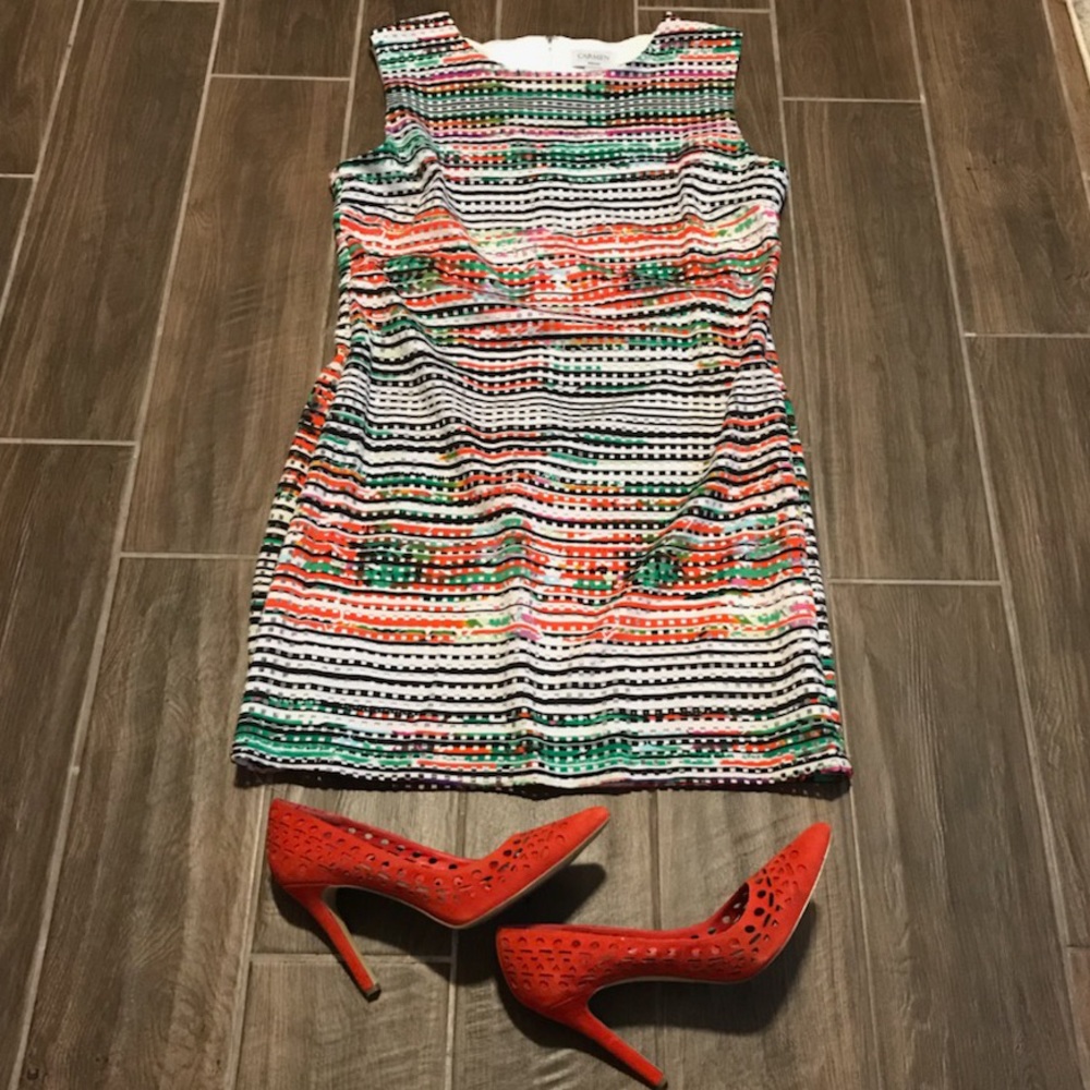 2 for 1…Multi-colored Layered Dress & heels